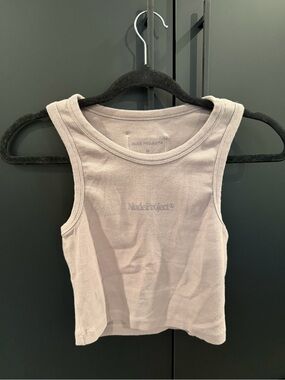 Nude Project Ribbed Tank Top in Light Mauve